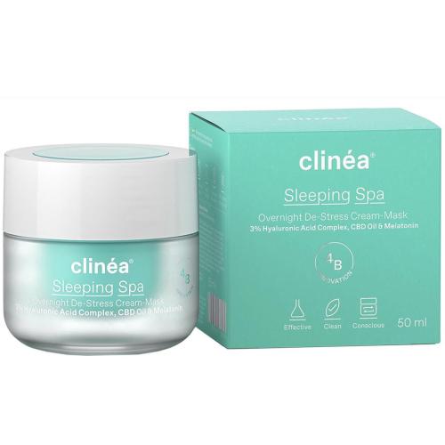 Clinea Sleeping Spa Overnight De-Stress Cream-Mask Κρέμα-Μάσκα Νυκτός Προσώπου για Ενυδάτωση & Αναζωογόνηση 50ml
